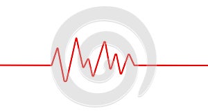 Red heartbeat line icon. Pulse Rate Monitor on white background. Vector