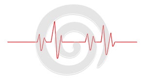 Red heartbeat line icon. Pulse Rate Monitor on white background. Vector illustration