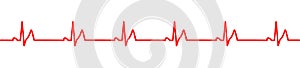 Red Heartbeat Pulse Monitor. EKG and Cardio symbol