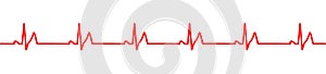 Red Heartbeat Pulse Monitor. EKG and Cardio symbol photo
