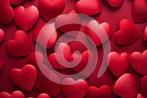 Red hearts as background. Valentines Day concept