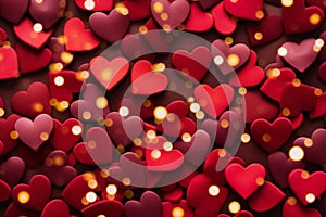 Red hearts as background. Valentines Day concept