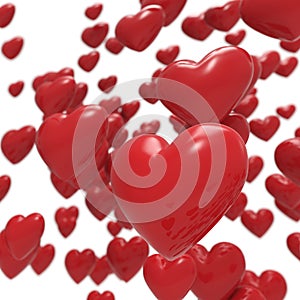 Red hearts background