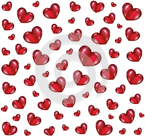 Red hearts background