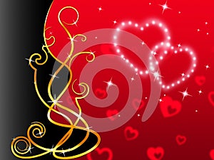 Red Hearts Background Means Love Dear And Floral