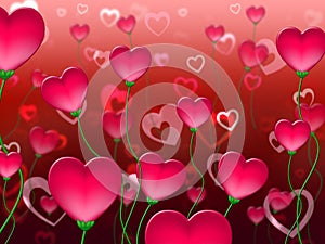 Red Hearts Background Shows In Love And Abstract
