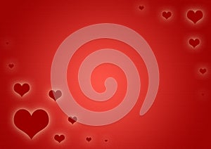 Red hearts background for valentine`s day