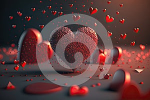 red hearts background, Valentine\'s day