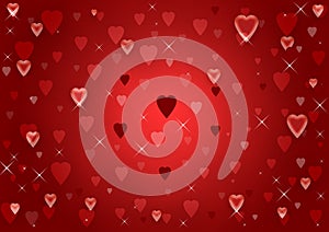 Red hearts background wallpaper design