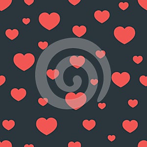 Red hearts on a black background.