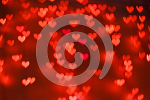 Red hearts bokeh background