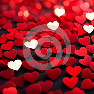 Red hearts bokeh background