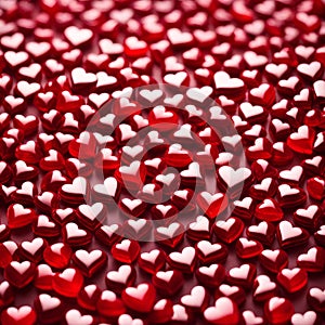 Red hearts bokeh background