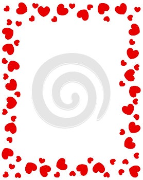 Red hearts border