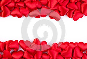 Red hearts with copy space