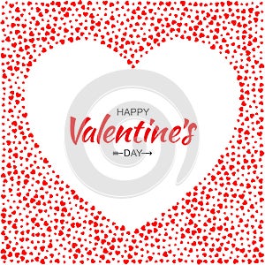 Red Hearts Frame Background Valentines Day Design Vector Card