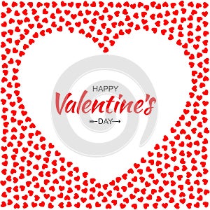 Red Hearts Frame Background for Valentines Day Design Vector Card