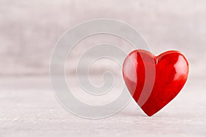 Red hearts on grey background. Valentines daz greeting cards