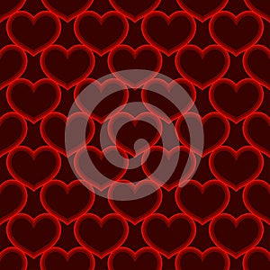 Red hearts love seamless background pattern, Valentine day