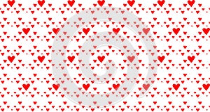 Red hearts seamless pattern background