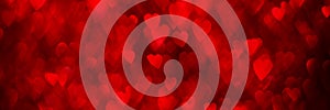 Red hearts bokeh background header