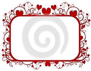 Red Hearts Swirls Valentine's Day Frame photo