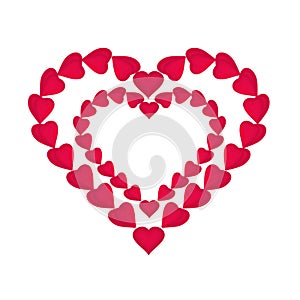 Red hearts Valentines day vector