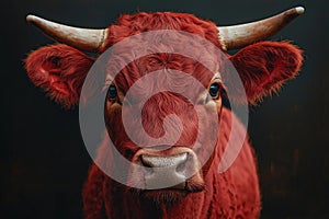 Red heifer from the Bible. Generative AI.