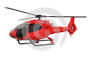 Red Helicopter Isolated