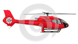 Red Helicopter Isolated