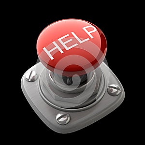 Red help button Isolated