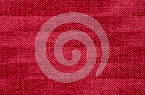 Red hessian fabric, macro background.