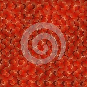 Red hexagon abstract background, hexagon pattern vector.
