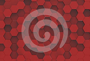 Red Hexagon Background Texture. 3d render