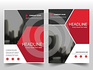 Red Hexagon Vector annual report Leaflet Brochure Flyer template design, book cover layout design, abstract business presentation