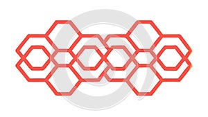 Red Hexagonal Pattern: Bold Geometric Honeycomb, vector design Generative AI