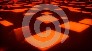 Red hi-tech cg pattern of geometry boxes - randomization - abstract 3D illustration photo
