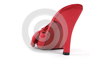 Red high heel shoe