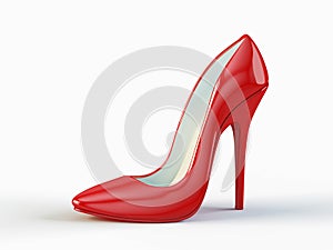 Red high heel shoe