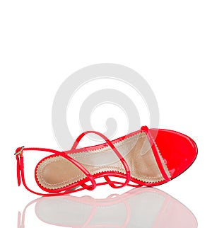 Red high heel shoe