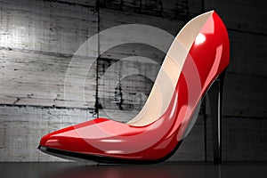 Red high heel shoe - 3D illustration