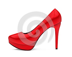 Red High Heel Shoe Isolated