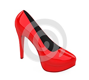 Red High Heel Shoe Isolated