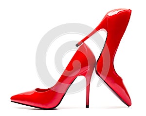 Red high heel shoes