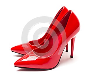 Red high heel shoes