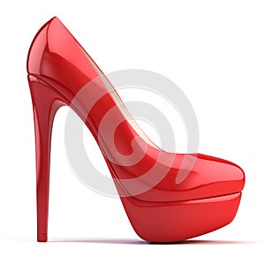 Red high heel shoes