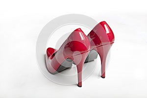 Red High Heel Stilleto Shoes  on white