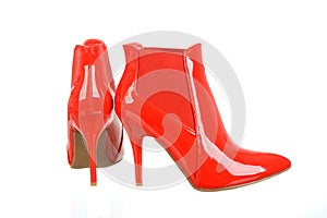 Red high heel women shoes