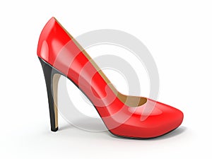 Red high heels shoe. 3d