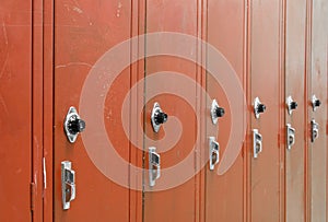 Red High School Lockers